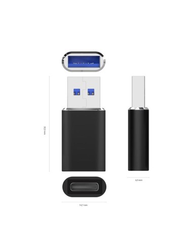 ADAPTADOR AISENS USB 3.2 GEN2 USB-C/H A USB/M BLACK