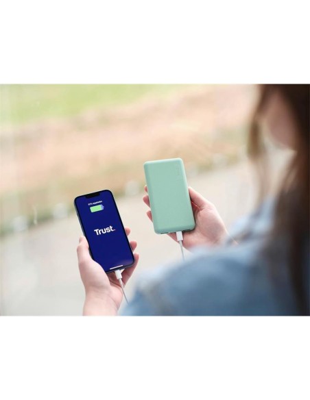 POWERBANK TRUST PRIMO SLIM 10000MAH X2 USB-A + USB-C + MICRO-USB ECO GREEN