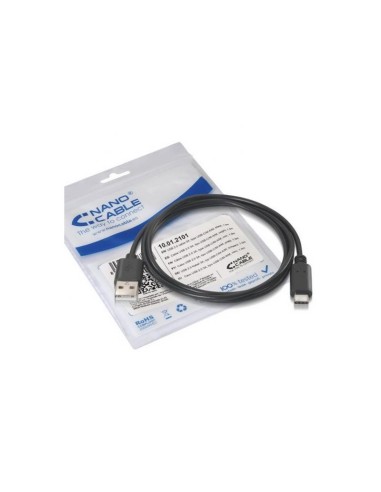 CABLE USB 3A TIPO USB-CM-AM NEGRO 0.5M NANOCABLE