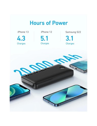 POWERBANK ANKER 335 20000MAH 15W USB-C BLACK