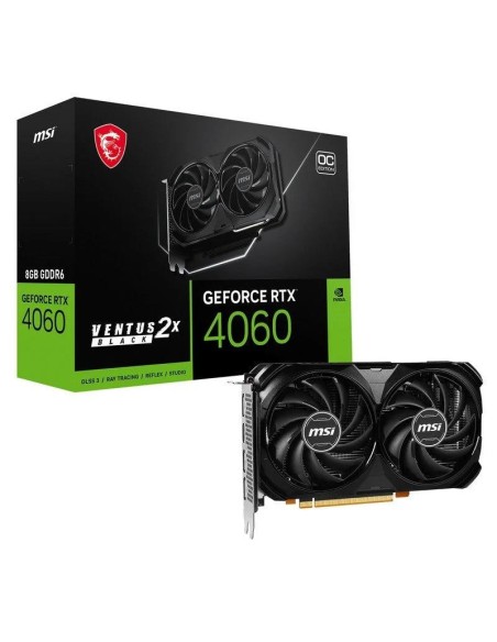 TARJETA DE VIDEO NVIDIA MSI RTX4060 VENTUS 2X BLACK 8GB OC GDDR6 PCIE