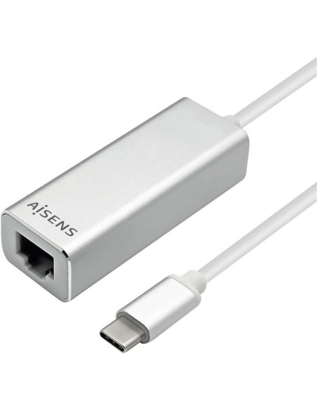 ADAPTADOR AISENS USB-C - ETHERNET RJ45 GIGABIT + 3XUSB 3.0 15CM SILVER