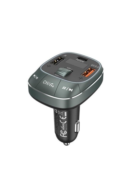 TRANSMISOR COCHE VENTION FM MP3 BLUETOOTH USB-C 2XUSB 30W BLACK