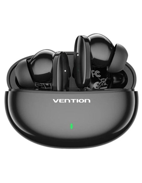 AURICULARES VENTION BLUETOOTH 5.3 TRUE WIRELESS 7 HORAS BLACK