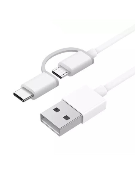 CABLE XIAOMI USB-A/M A MICRO USB / USB-C 1M WHITE