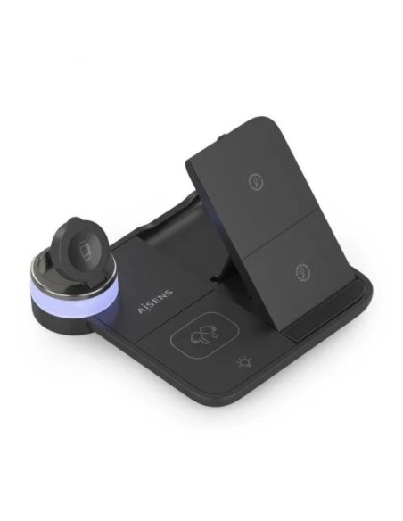 BASE CARGADOR AISENS SMARTPHONE/APPLE WATCH/AURICULARES WIRELESS 15W USB-C BLACK