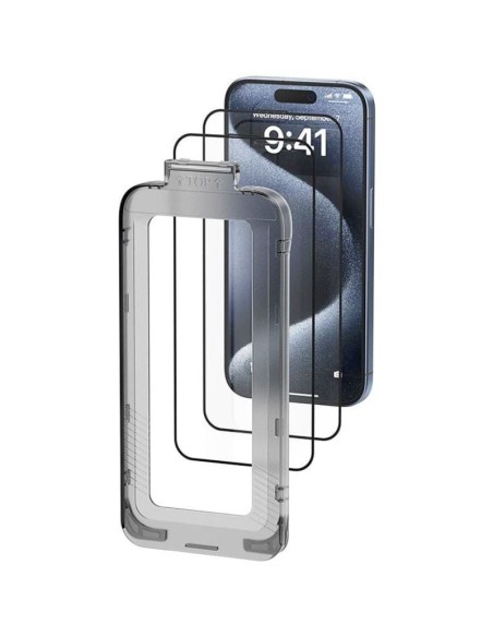PROTECTOR PANTALLA VENTION CRISTAL TEMPLADO IPHONE 15 PRO + HERRAMIENTA INSTALACION