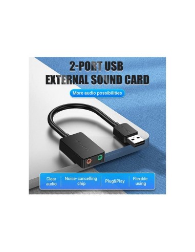 TARJETA DE SONIDO 2.1 VENTION USB-A JACK 3.5MM BLACK
