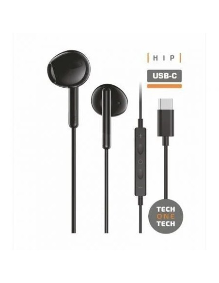 AURICULARES + MICROFONO TECH ONE TECH EAR USB-C BLACK