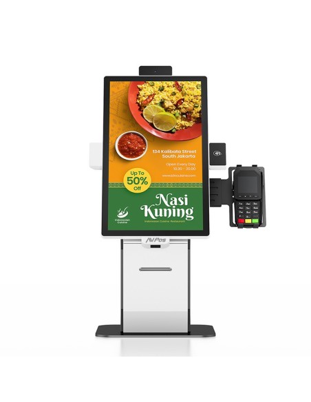 KIOSKO AUTOSERVICIO AVPOS COMPACT 22 I3 10TH/8GB/256GB/WIFI/PRINTER/2D